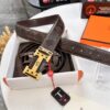 693201353a89a121ed5503de Hermès Men's Belt, Genuine Top-Layer Calfskin Leather, Original Imported Embossed Horse-Drawn Carriage Design, 3.8cm Width, Adjustable Length, Stainless Steel Hardware with Box, Ideal Gift