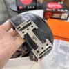 693201353a89a121ed5503e2 Hermès Men's Belt, Top Grain Calfskin Leather, 3.8cm Width, Original Imported Embossed Horse Carriage Design, Stainless Steel Hardware, Box with NXP Chip Anti-Counterfeit Verification