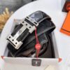 693201353a89a121ed5503e3 Hermès Men's Belt, Top Grain Calfskin Leather, 3.8cm Width, Original Imported Embossed Horse Carriage Design, Stainless Steel Hardware, Box with NXP Chip Anti-Counterfeit Verification