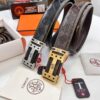 693201353a89a121ed5503e6 Hermès Men's Belt, Top Grain Calfskin Leather, 3.8cm Width, Original Imported Embossed Horse Carriage Design, Stainless Steel Hardware, Box with NXP Chip Anti-Counterfeit Verification