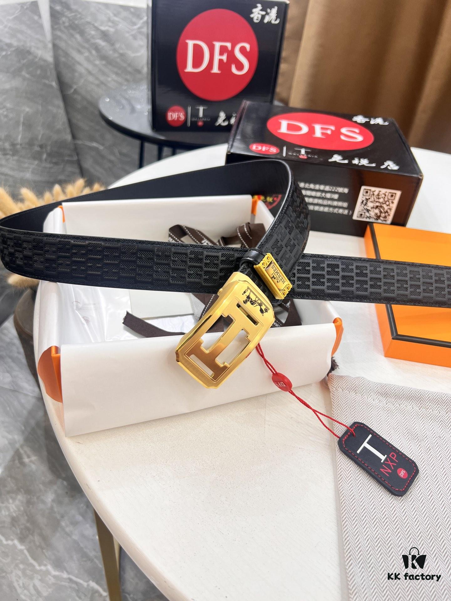 693201373a89a121ed5503fb Hermes HH Original Factory Order Men's Leather Belt - Italian Imported Top-Grain Calfskin, Automatic Buckle, 3.5cm Width
