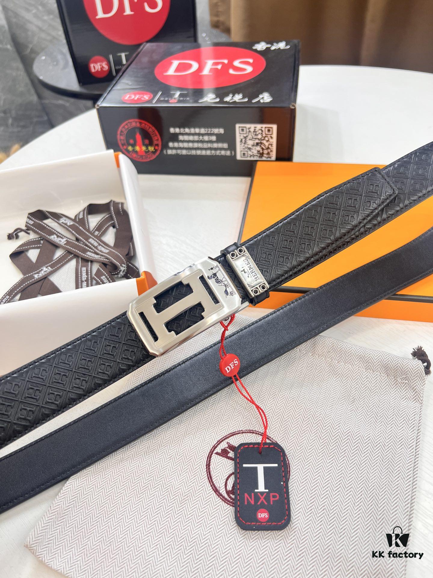 693201373a89a121ed5503fe Hermes HH Original Factory Direct Order Belt - Italian Imported Top-Grade Calfskin Automatic Slide Buckle Belt