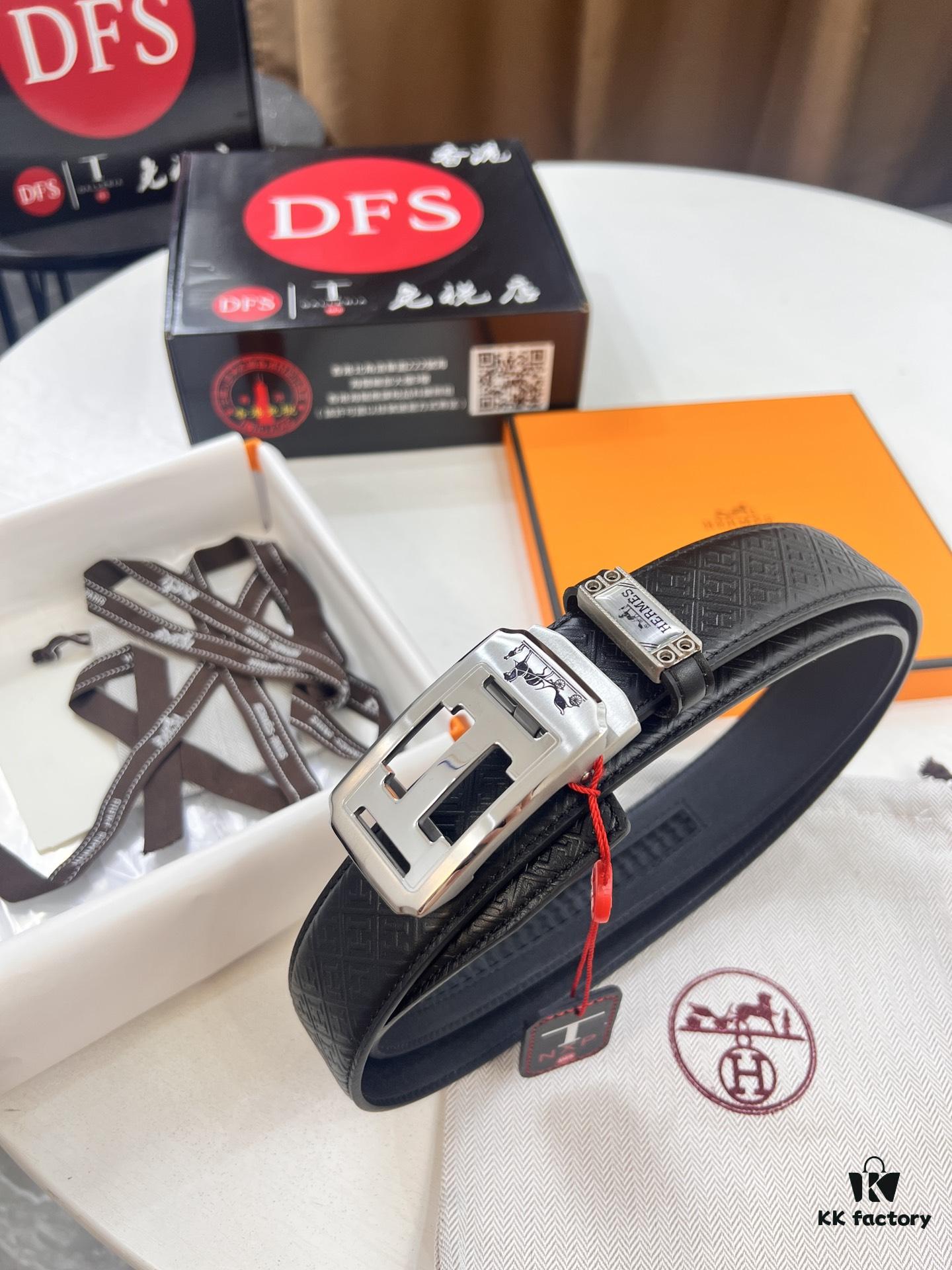 693201373a89a121ed550400 Hermes HH Original Factory Direct Order Belt - Italian Imported Top-Grade Calfskin Automatic Slide Buckle Belt