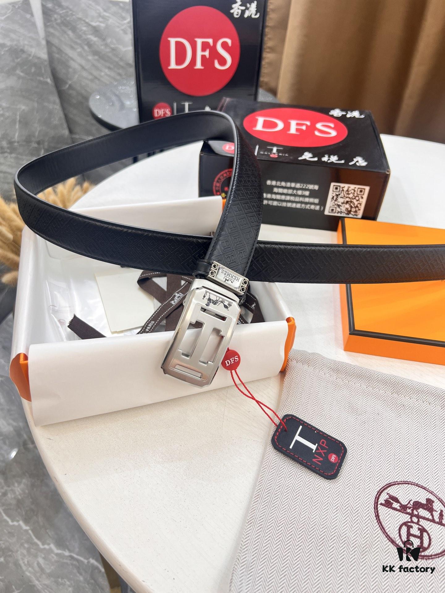 693201373a89a121ed550403 Hermes HH Original Factory Direct Order Belt - Italian Imported Top-Grade Calfskin Automatic Slide Buckle Belt