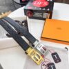 693201373a89a121ed550404 Hermes HH Original Factory Direct Order Belt - Italian Imported Top-Grade Calfskin Automatic Slide Buckle Belt