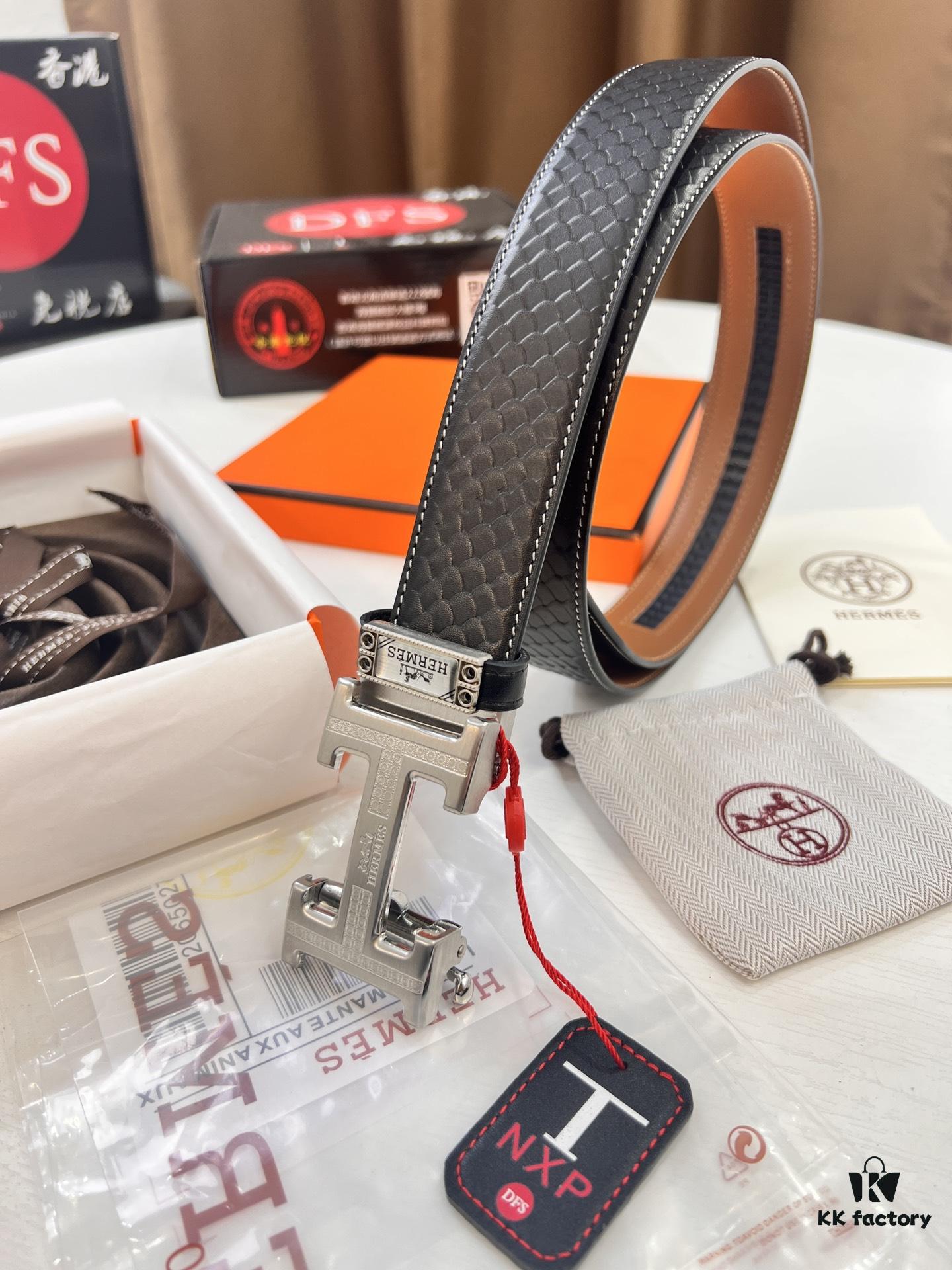 693201383a89a121ed550411 Hermès HH Original Factory Direct. Hong Kong Duty-Free T Gift Box 🎁 (NXP Hangtag with Verifiable Online Authentication, Genuine Anti-Counterfeit Chip). Authentic Mold Design, Stainless Steel H Buckle, Automatic Closure Hardware: Top-Tier Belt Suitable for Authentication