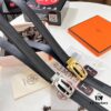 Hermès HH Original Factory Order Men's Leather Belt - Italian Imported Top Grain Calfskin, Automatic Buckle, 3.5cm Width