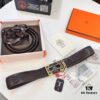 6932013d3a89a121ed55044c Hermès Men's Belt, Top Grain Cowhide with Engraved Metal Hardware, 3.8cm Width, Adjustable Length, Original Imported Embossed Horse-Drawn Carriage Design