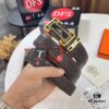 6932013d3a89a121ed55044d Hermès Men's Belt, Top Grain Cowhide with Engraved Metal Hardware, 3.8cm Width, Adjustable Length, Original Imported Embossed Horse-Drawn Carriage Design