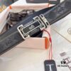 6932013e3a89a121ed550453 Hermès Men's Belt, Top Grain Cowhide with Engraved Horse Carriage Design, Slim 3.8cm Width, Stainless Steel Hardware, Custom Length Adjustable