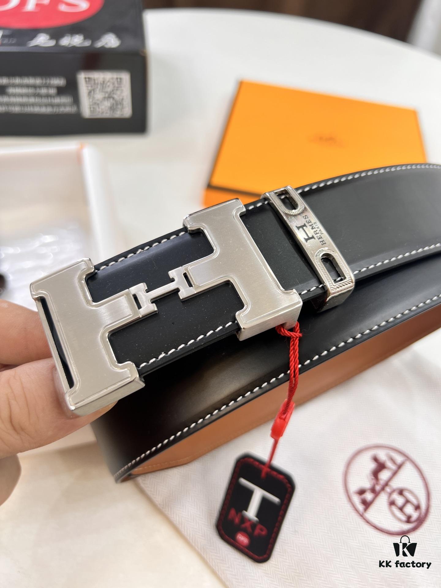 6932013e3a89a121ed55045c Hermès Men's Belt, Top Grain Calfskin, 3.8cm Width, Steel Hardware, Gift-Ready