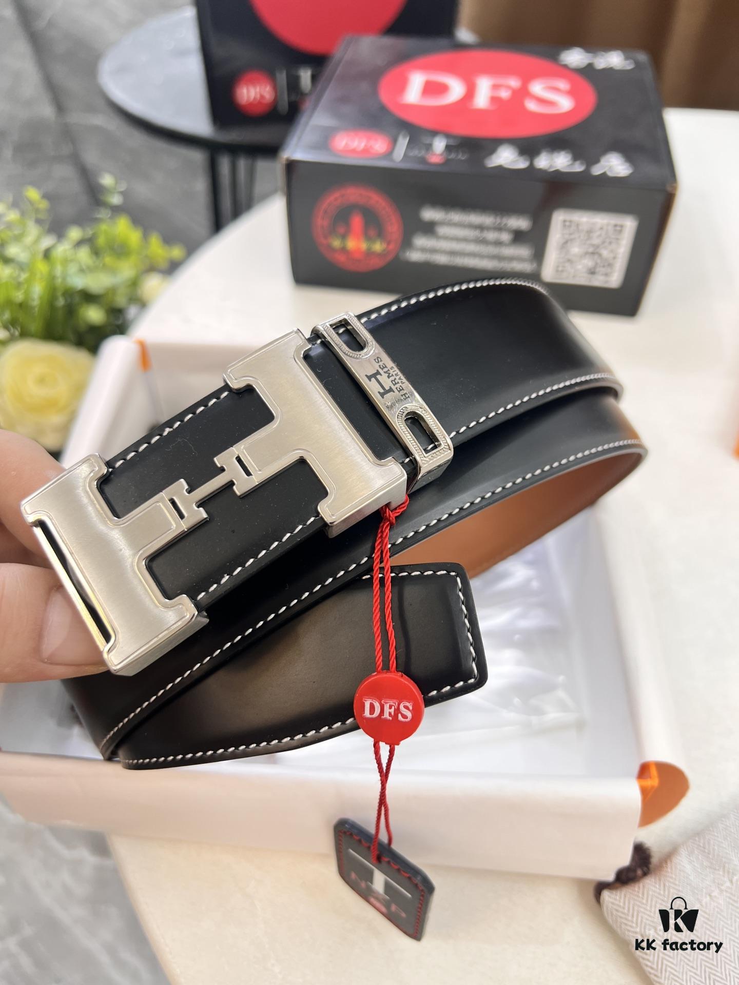 6932013e3a89a121ed55045d Hermès Men's Belt, Top Grain Calfskin, 3.8cm Width, Steel Hardware, Gift-Ready