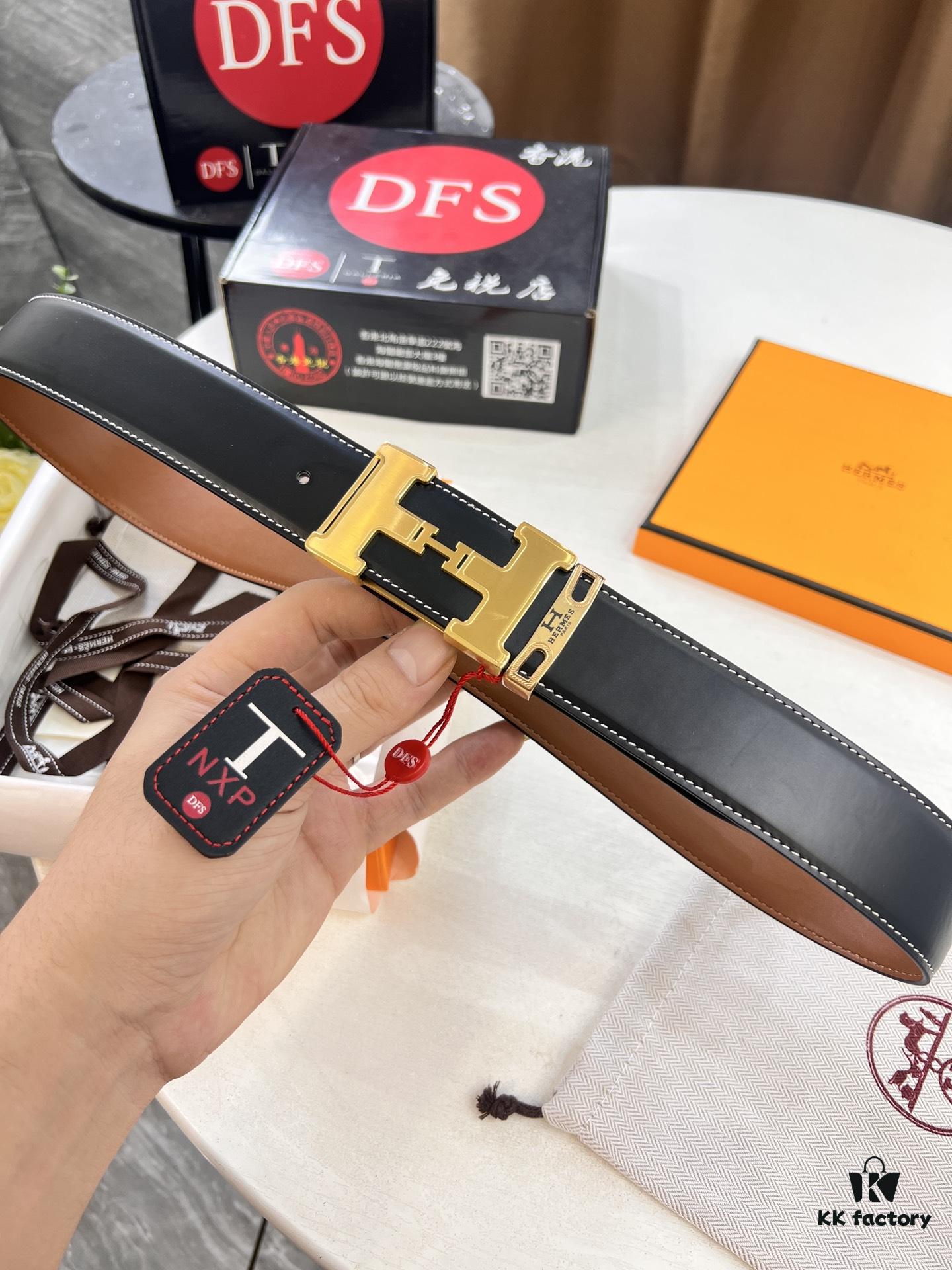 6932013f3a89a121ed550460 Hermès Men's Belt, Top-Grain Calfskin, 3.8cm Width, Steel Hardware, Yellow-Tan with Fine Texture