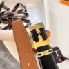 6932013f3a89a121ed550463 Hermès Men's Belt, Top-Grain Calfskin, 3.8cm Width, Steel Hardware, Yellow-Tan with Fine Texture