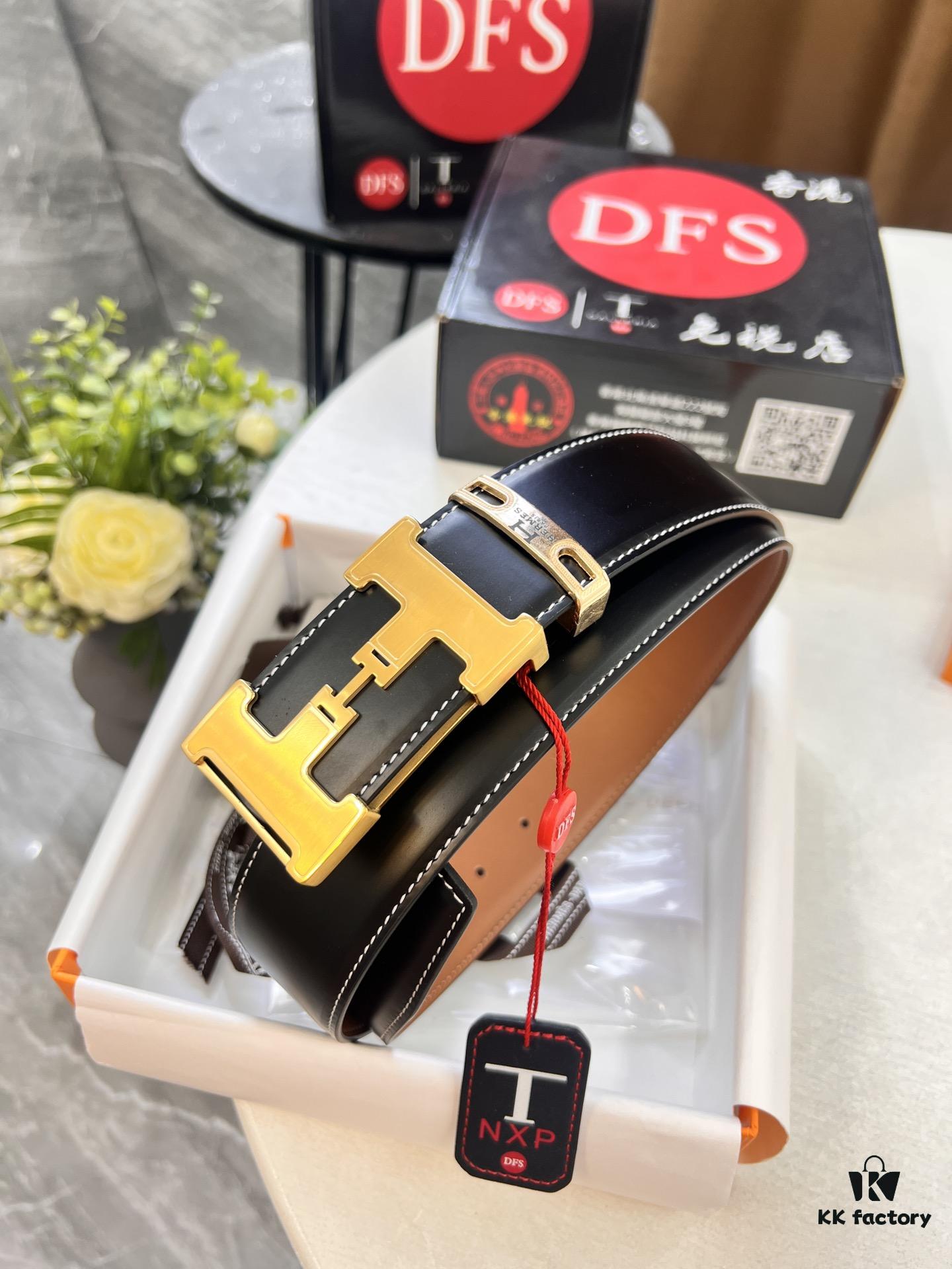 6932013f3a89a121ed550464 Hermès Men's Belt, Top-Grain Calfskin, 3.8cm Width, Steel Hardware, Yellow-Tan with Fine Texture