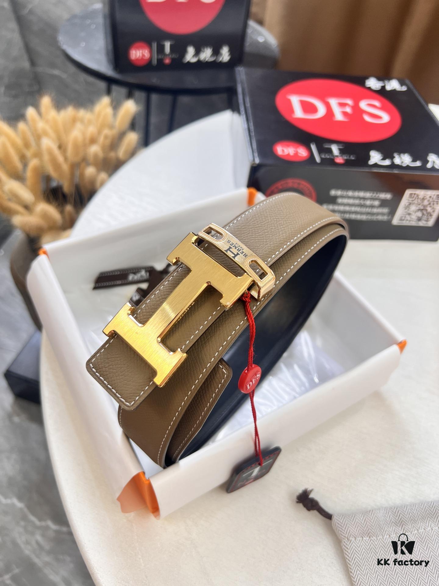 Arrival of Hermès H Belt, ZP Mould, Electroplated Stainless Steel Hardware, Unisex, Genuine Cowhide Leather, Double-Sided Use, 3.2cm Width