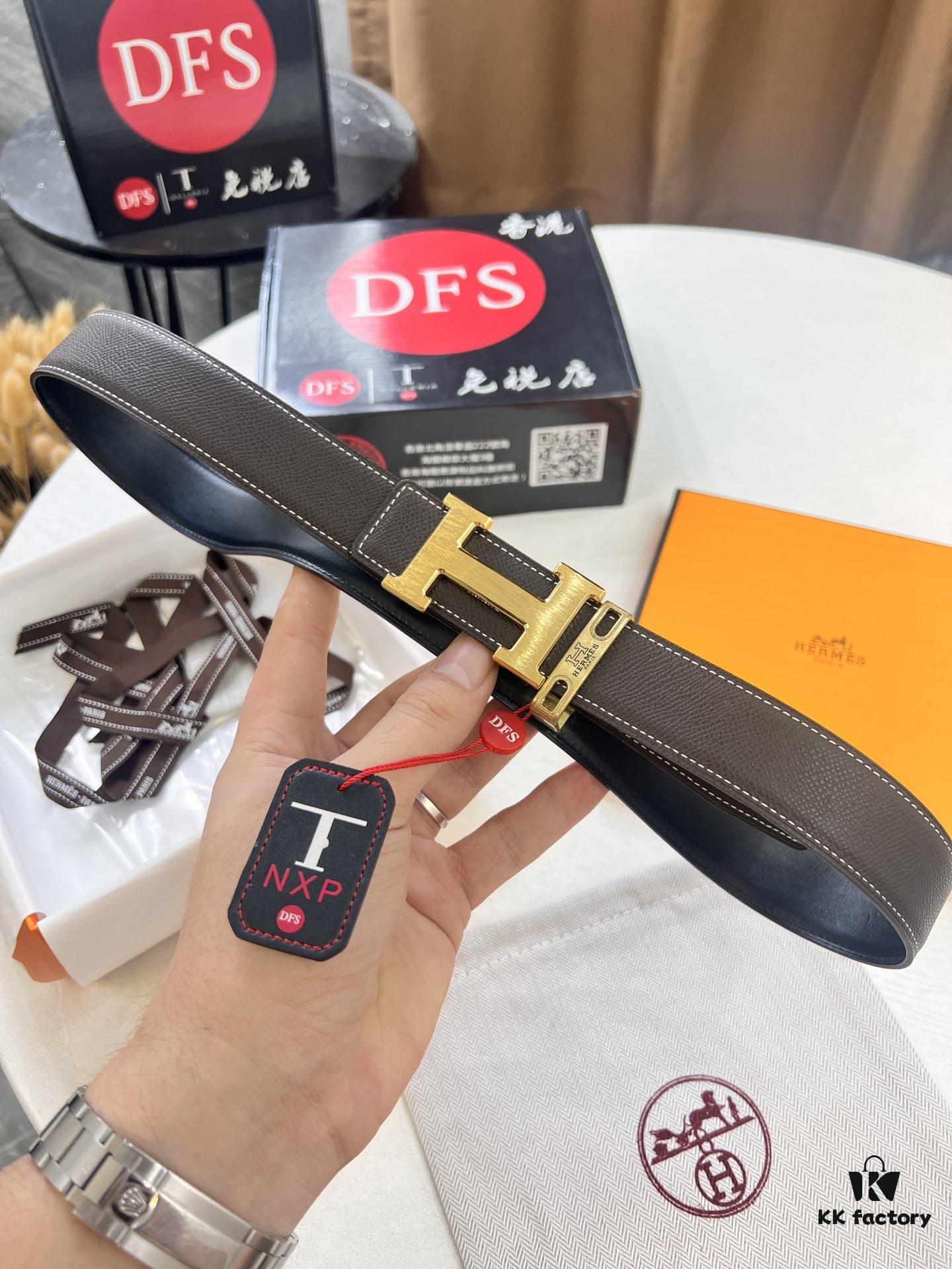 693201413a89a121ed55047c Hermès H Belt, ZP Mold Made, Electroplated Stainless Steel Hardware, Unisex, Genuine Palm Grain Leather, Reversible, Full-Grain Cowhide, 3.2cm Width