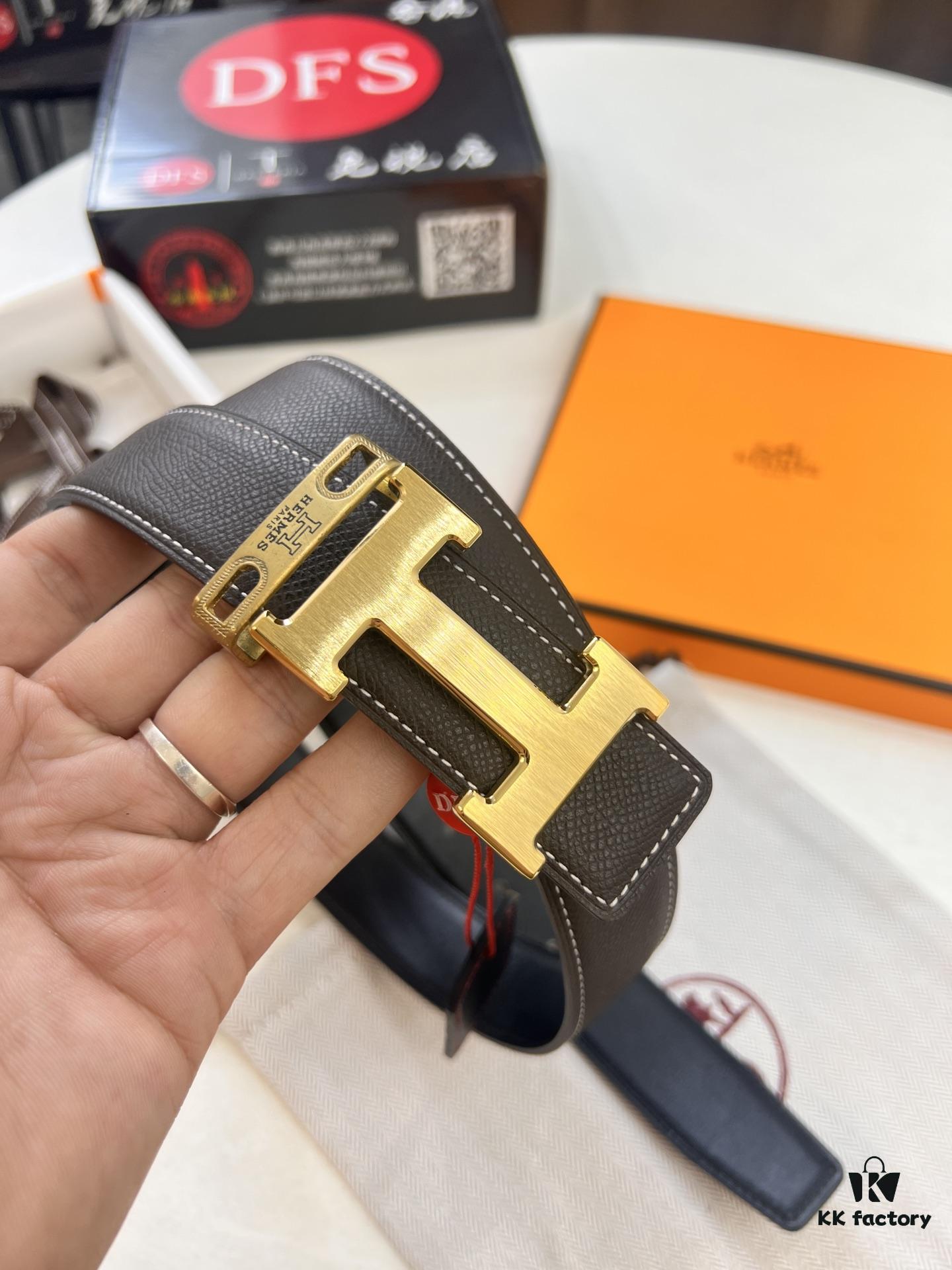 693201413a89a121ed55047f Hermès H Belt, ZP Mold Made, Electroplated Stainless Steel Hardware, Unisex, Genuine Palm Grain Leather, Reversible, Full-Grain Cowhide, 3.2cm Width