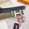 693201413a89a121ed550485 Hermès H Belt, ZP Mold Made, Electroplated Stainless Steel Hardware, Unisex, Genuine Palm Grain Leather, Reversible, Full-Grain Cowhide, 3.2cm Width