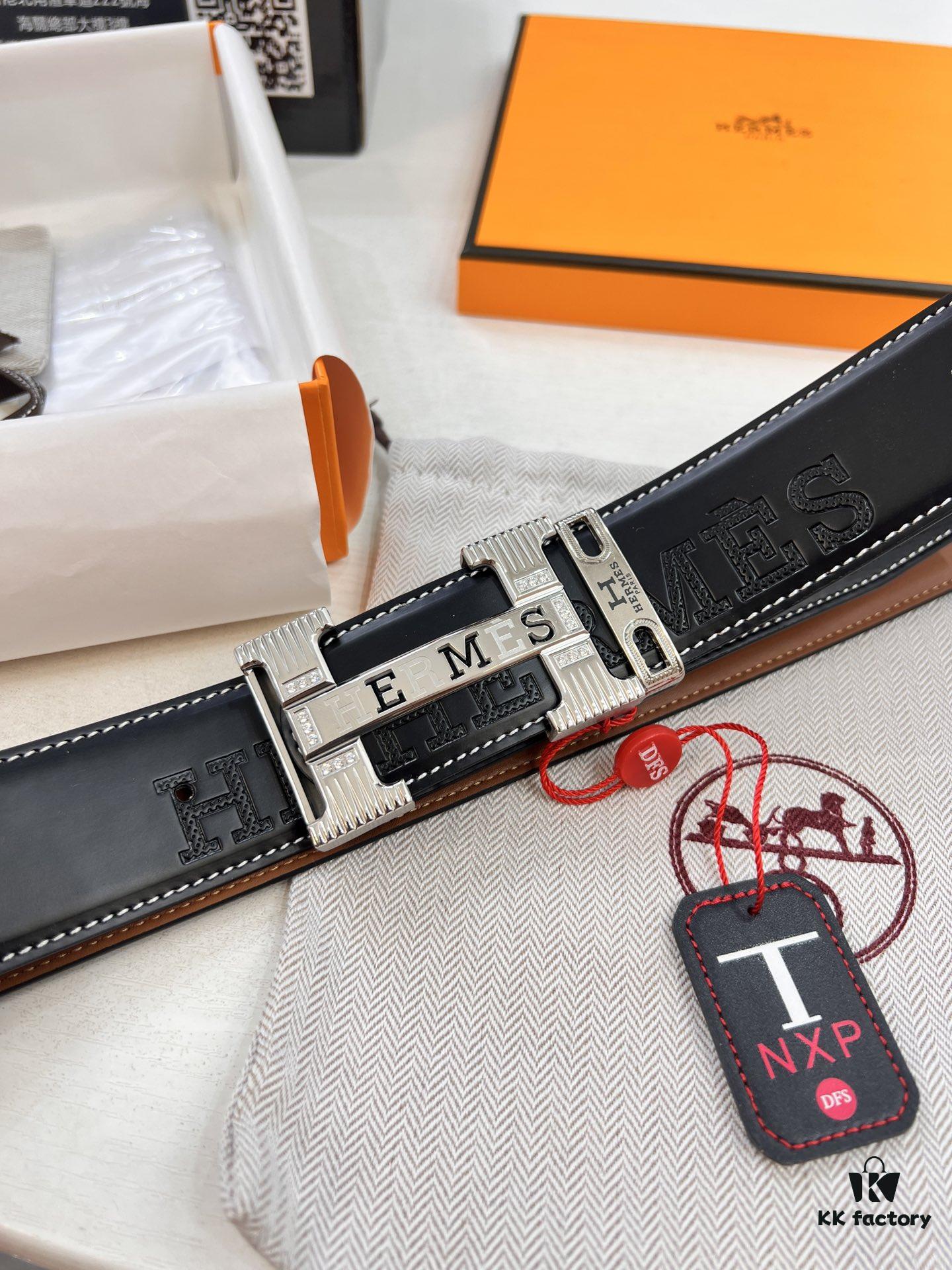 693201423a89a121ed55048b Hermès H Belt, New Arrival, Stainless Steel Inlaid Brick H Buckle, ZP Synchronized Engraved Logo, Top-Quality Full-Grain Calfskin Leather