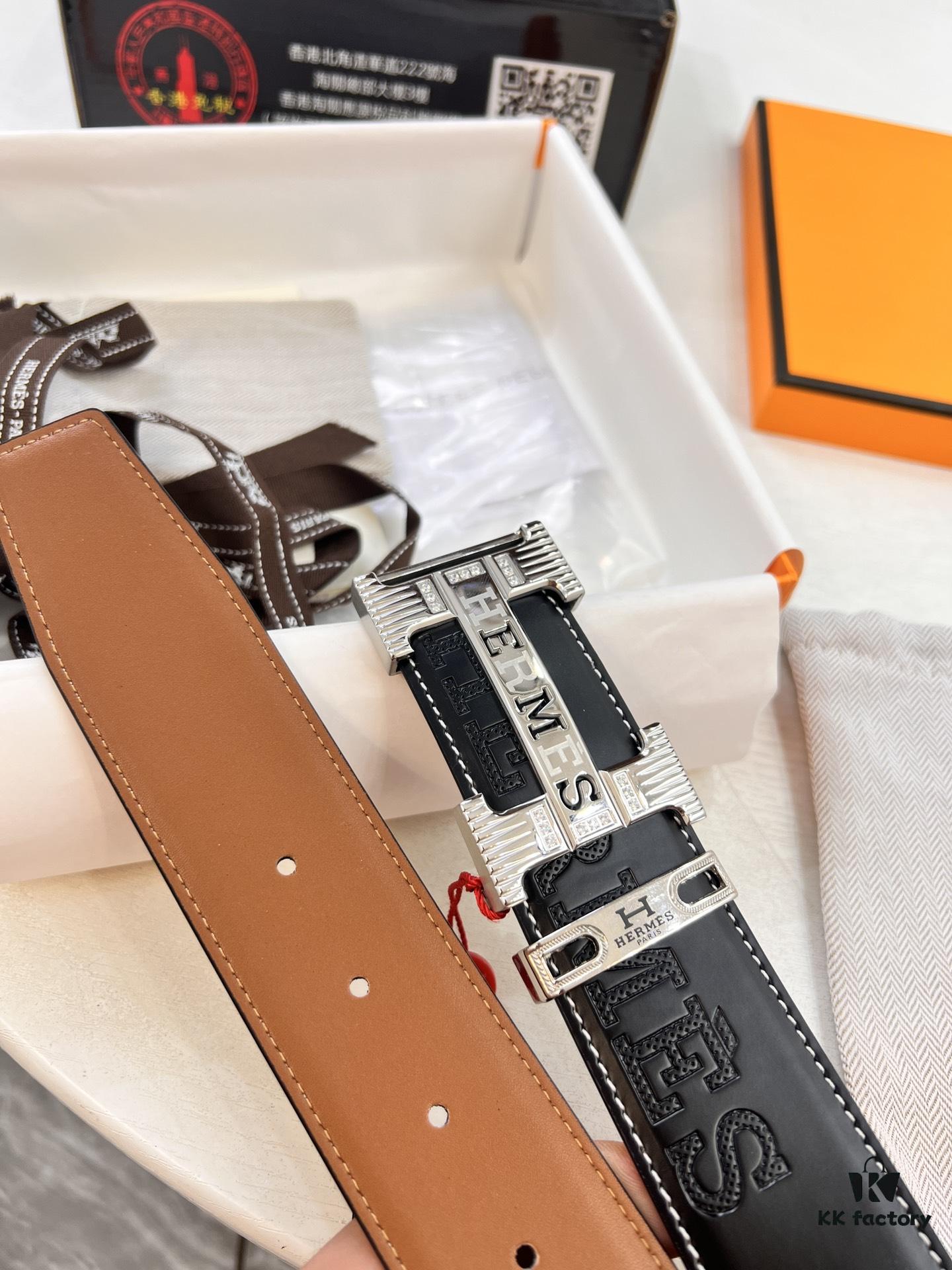 693201423a89a121ed55048c Hermès H Belt, New Arrival, Stainless Steel Inlaid Brick H Buckle, ZP Synchronized Engraved Logo, Top-Quality Full-Grain Calfskin Leather