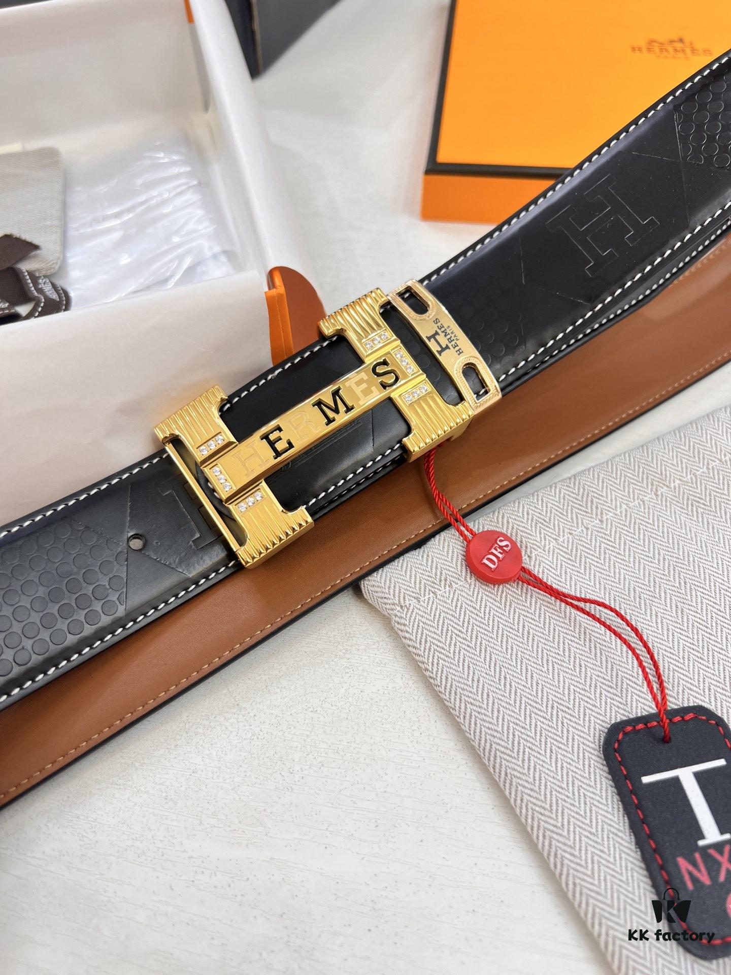 693201423a89a121ed550492 Hermès H Belt, New Arrival with Paved Steel H Buckle, Full Grain Cowhide Leather, 3.8cm Width, Top Quality