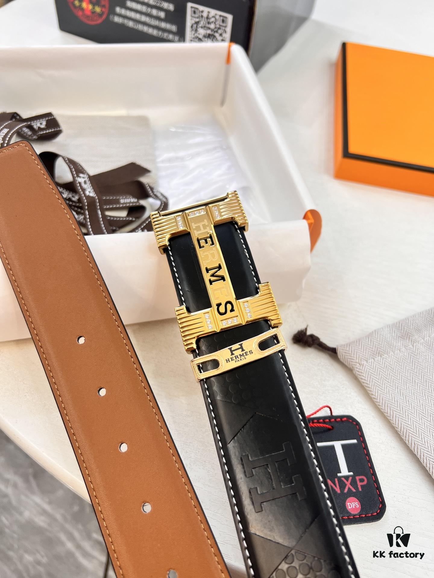 693201433a89a121ed550494 Hermès H Belt, New Arrival with Paved Steel H Buckle, Full Grain Cowhide Leather, 3.8cm Width, Top Quality