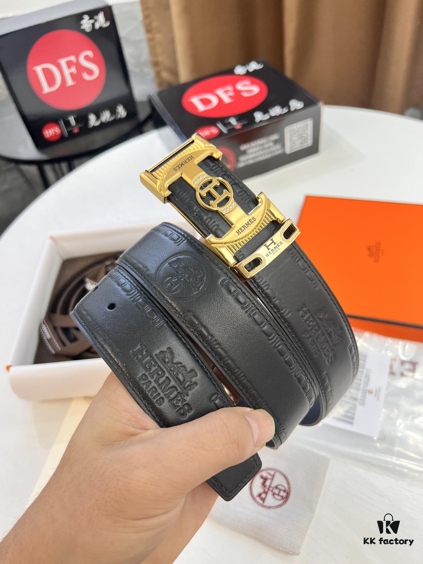 693201443a89a121ed5504a9 Arrival 🎺🎺 Real Photo, Hermes Men's Belt, New Style with Diamond-Embedded Letters and Inner Buckle, ZP-Synchronized Steel Logo