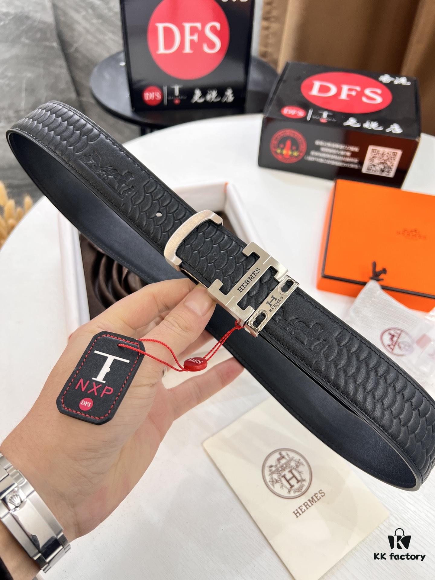 693201453a89a121ed5504ae Hermès (Men's) Belt, Top-Grade Imported Embossed Horsehead Full-Grain Leather, Fine Grain Calfskin, Steel Hardware with Inner Letters, Width 3.8cm