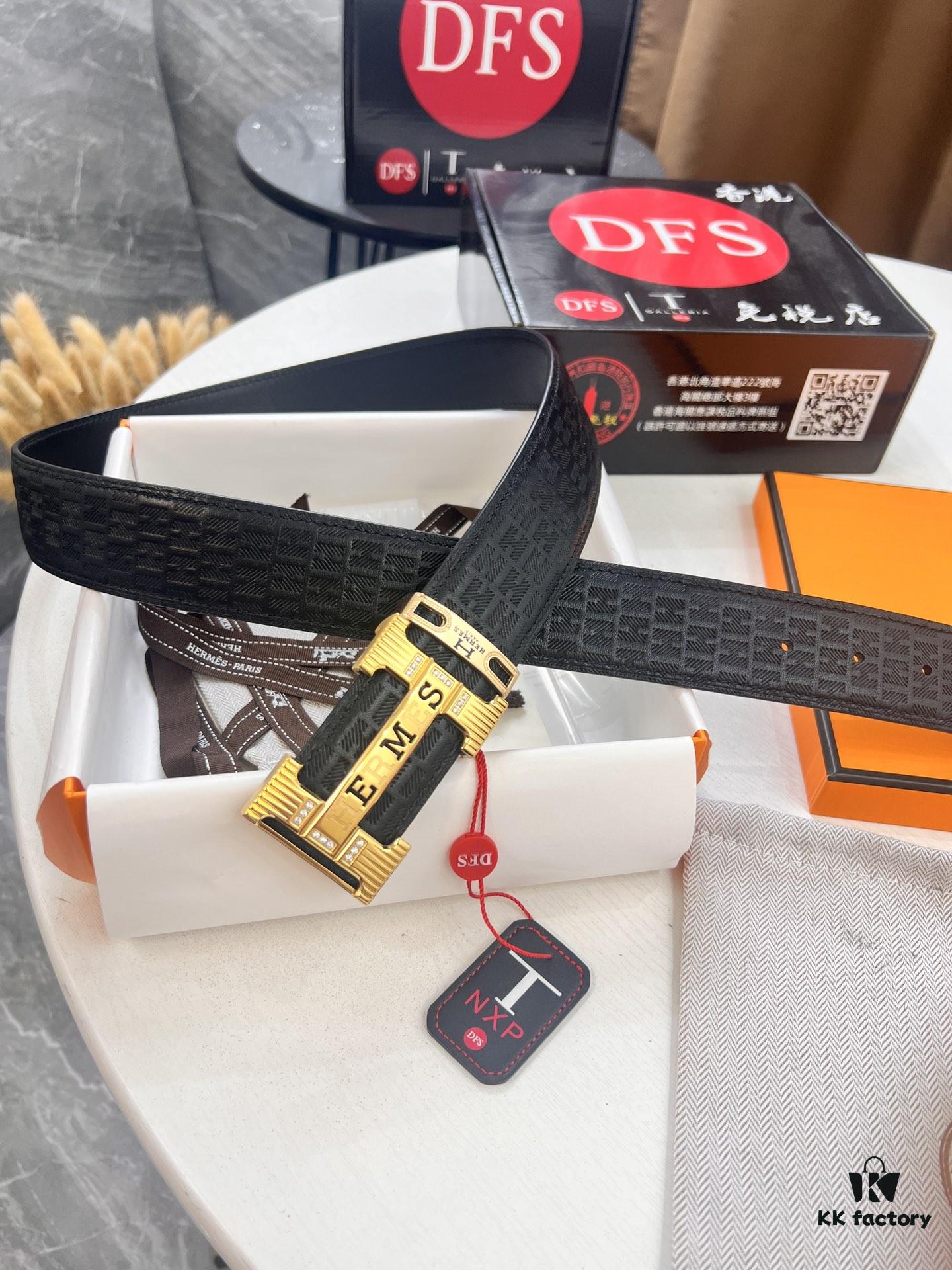 Hermès H Belt, New Arrival, Stainless Steel H Buckle with Paved Stones, ZP Synchronized Engraved Logo, Genuine Imported Top Layer Cowhide Leather