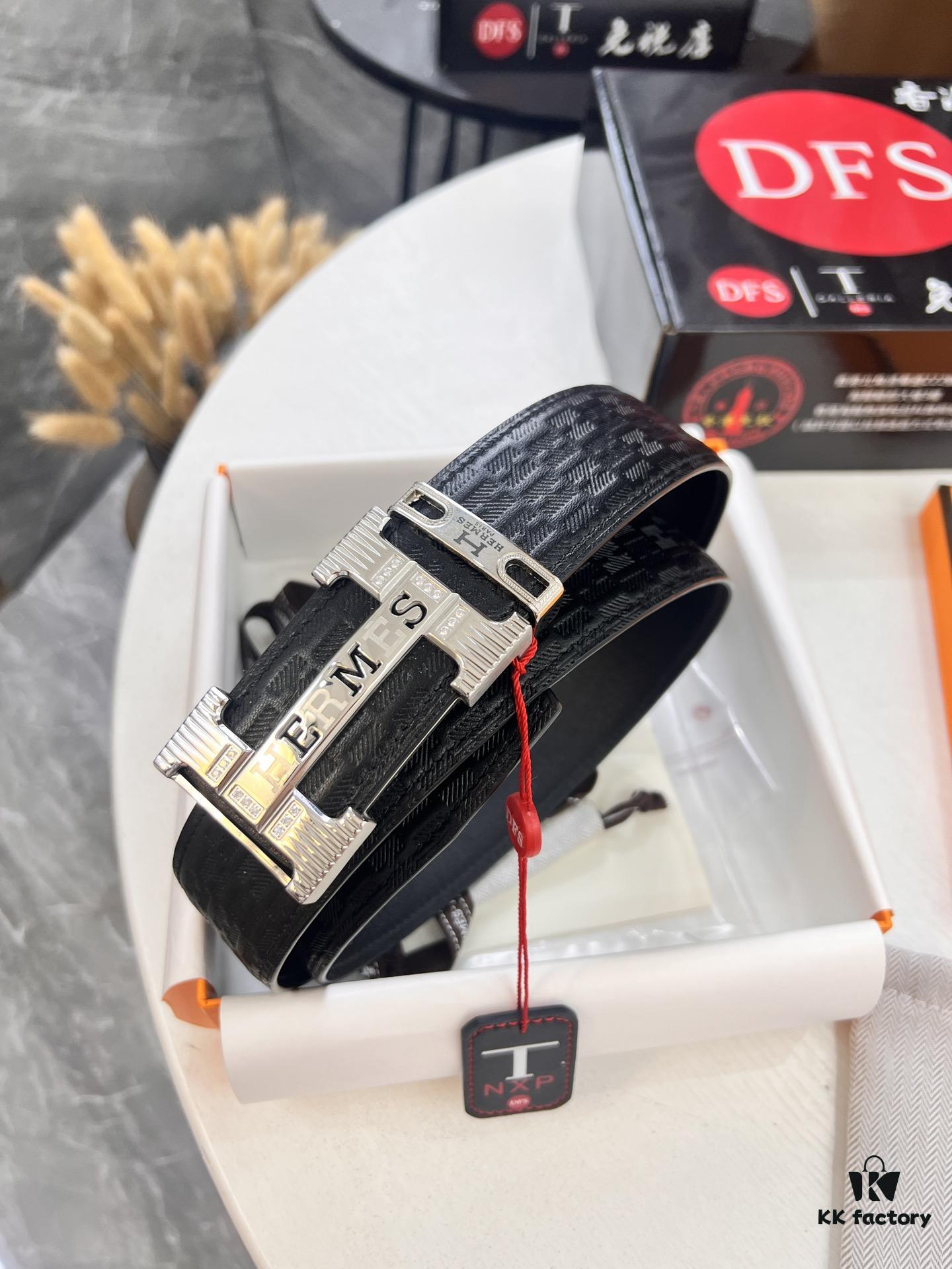 693201493a89a121ed5504e4 Hermès H Belt, New Arrival with Paved Steel H Buckle, Full Grain Cowhide Leather, 3.8cm Width, Imported Horsehead Leather, ZP-Synchronized Engraved Logo
