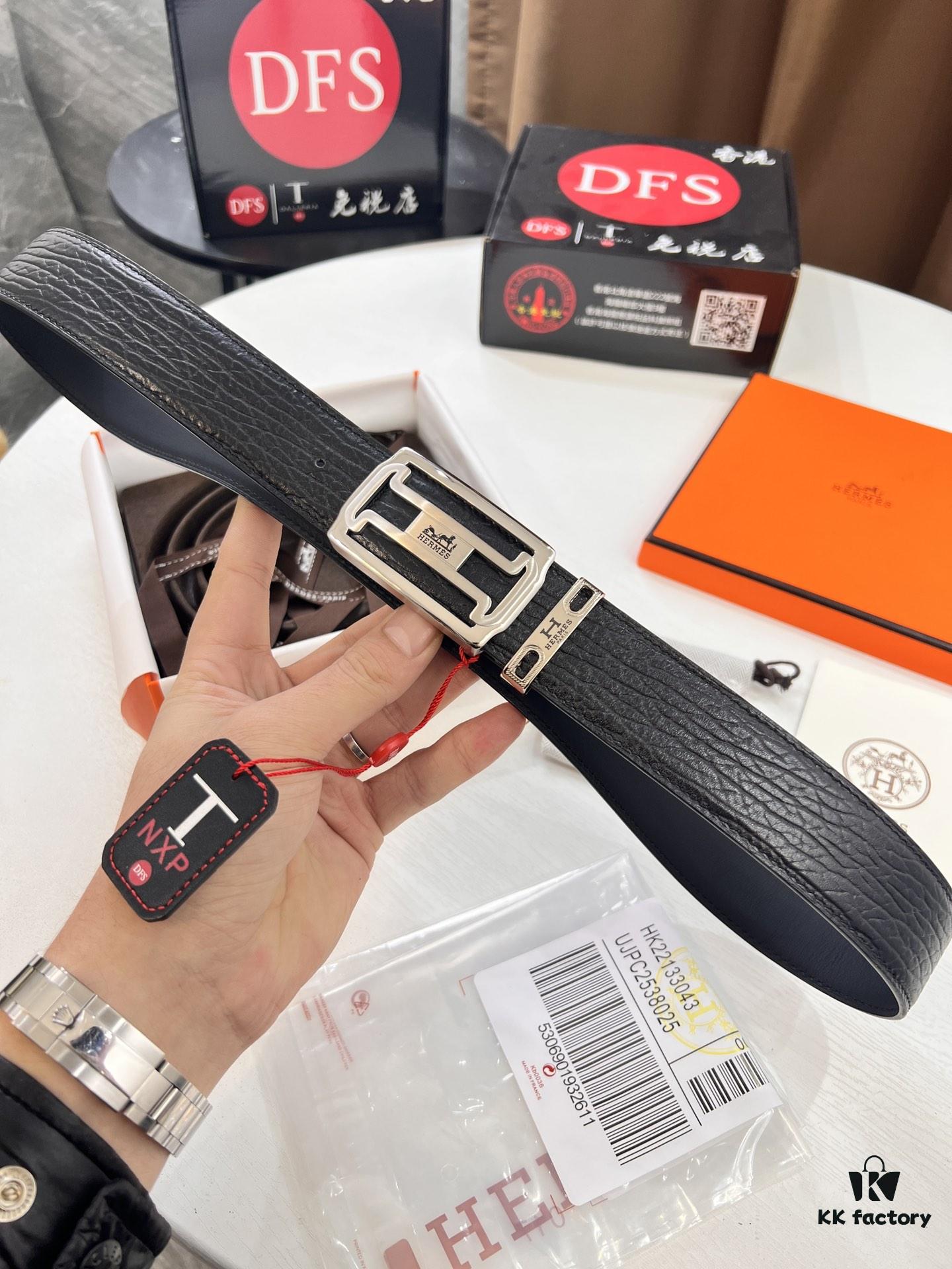 6932014a3a89a121ed5504ee Hermès Men's Belt, New H-Logo Inside Buckle, Reversible Design, Imported Embossed Elephant Grain Full-Grain Leather, 3.8cm Width, Top-Tier Quality with NXP Anti-Counterfeit Chip