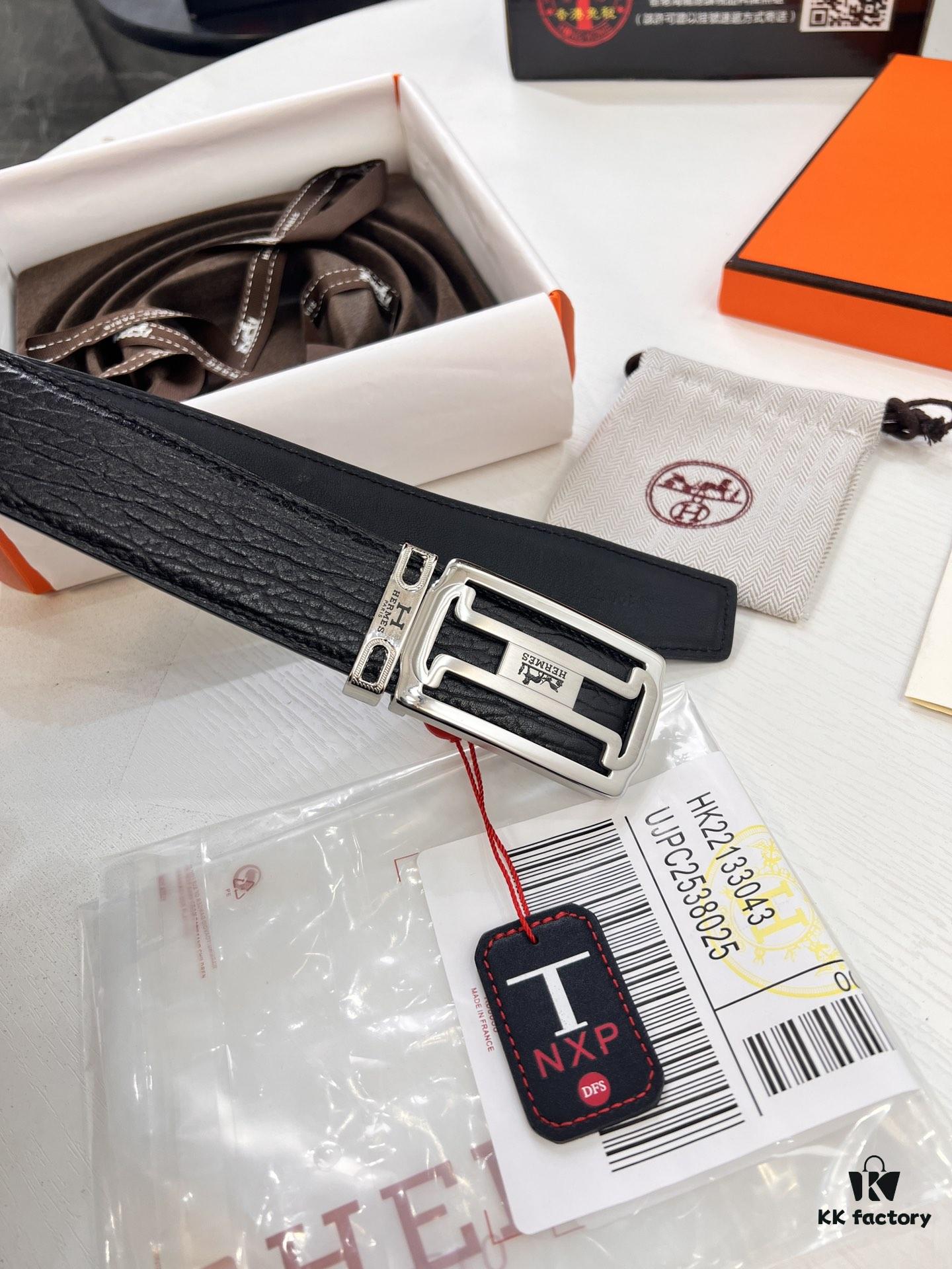 6932014a3a89a121ed5504f0 Hermès Men's Belt, New H-Logo Inside Buckle, Reversible Design, Imported Embossed Elephant Grain Full-Grain Leather, 3.8cm Width, Top-Tier Quality with NXP Anti-Counterfeit Chip
