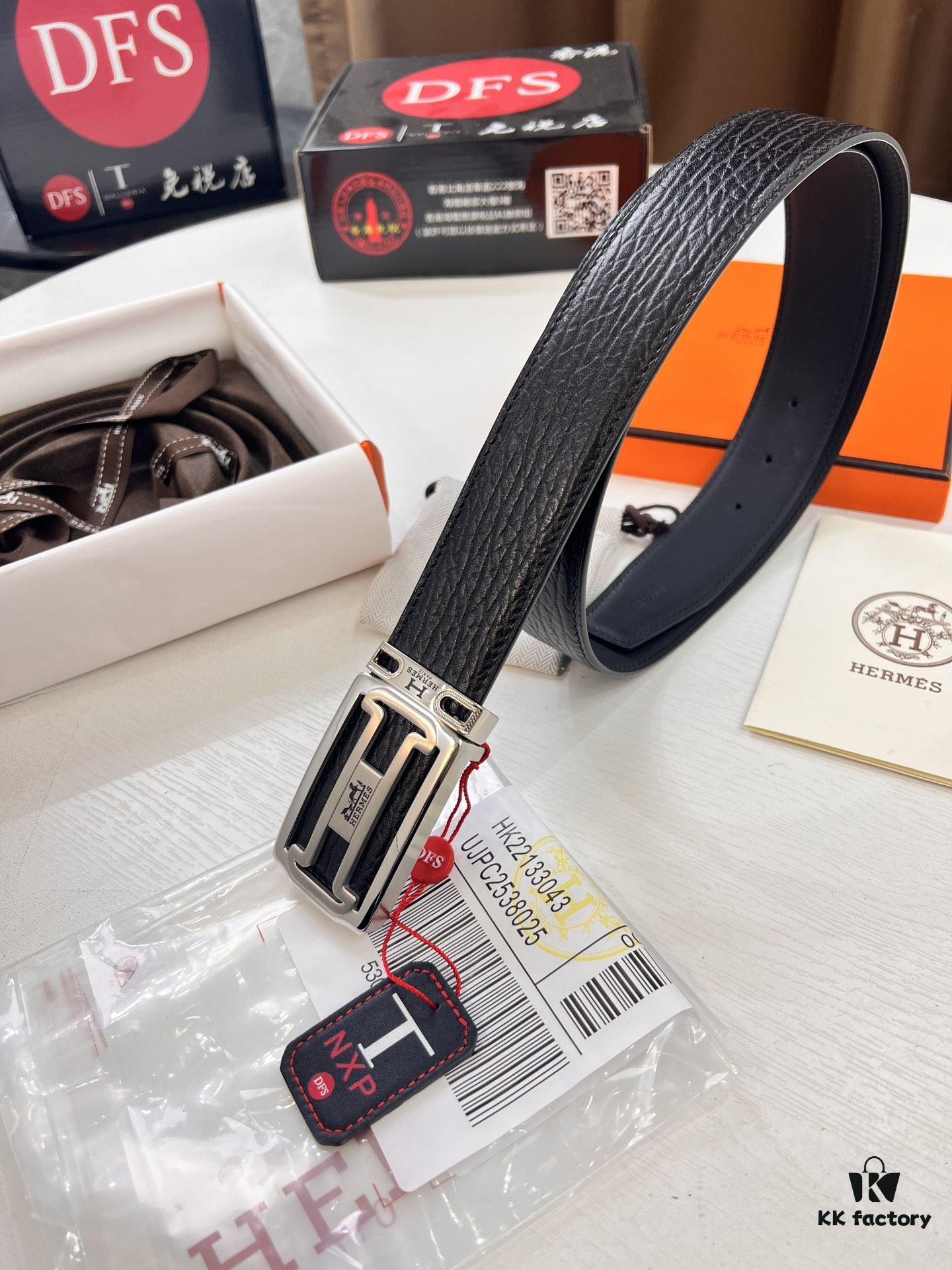 6932014a3a89a121ed5504f1 Hermès Men's Belt, New H-Logo Inside Buckle, Reversible Design, Imported Embossed Elephant Grain Full-Grain Leather, 3.8cm Width, Top-Tier Quality with NXP Anti-Counterfeit Chip