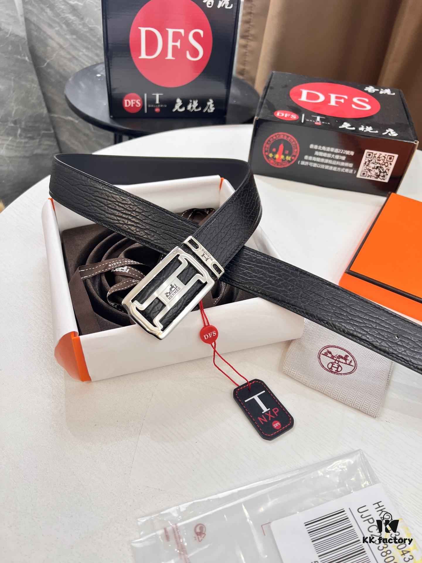 6932014a3a89a121ed5504f2 Hermès Men's Belt, New H-Logo Inside Buckle, Reversible Design, Imported Embossed Elephant Grain Full-Grain Leather, 3.8cm Width, Top-Tier Quality with NXP Anti-Counterfeit Chip
