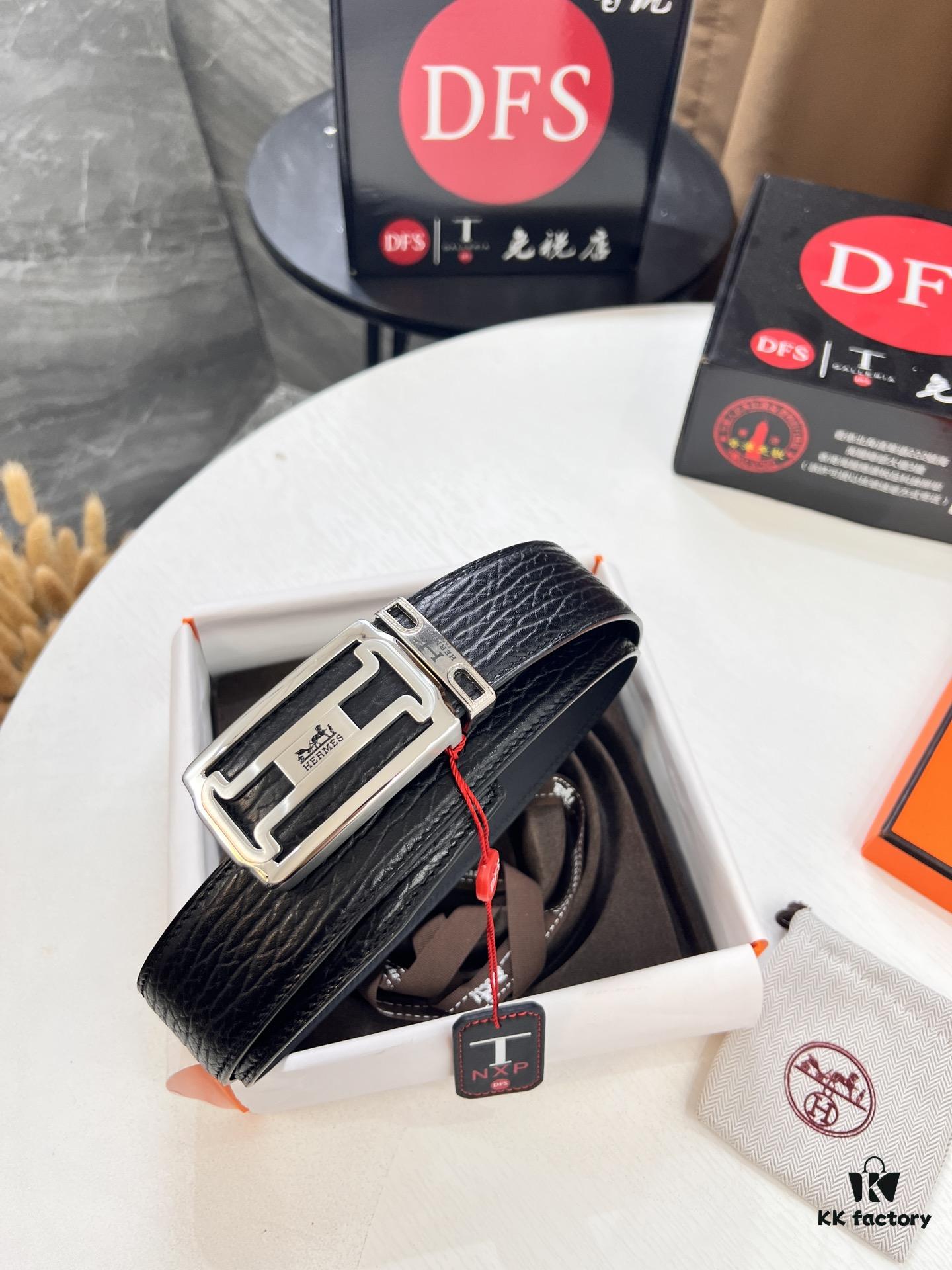6932014a3a89a121ed5504f3 Hermès Men's Belt, New H-Logo Inside Buckle, Reversible Design, Imported Embossed Elephant Grain Full-Grain Leather, 3.8cm Width, Top-Tier Quality with NXP Anti-Counterfeit Chip