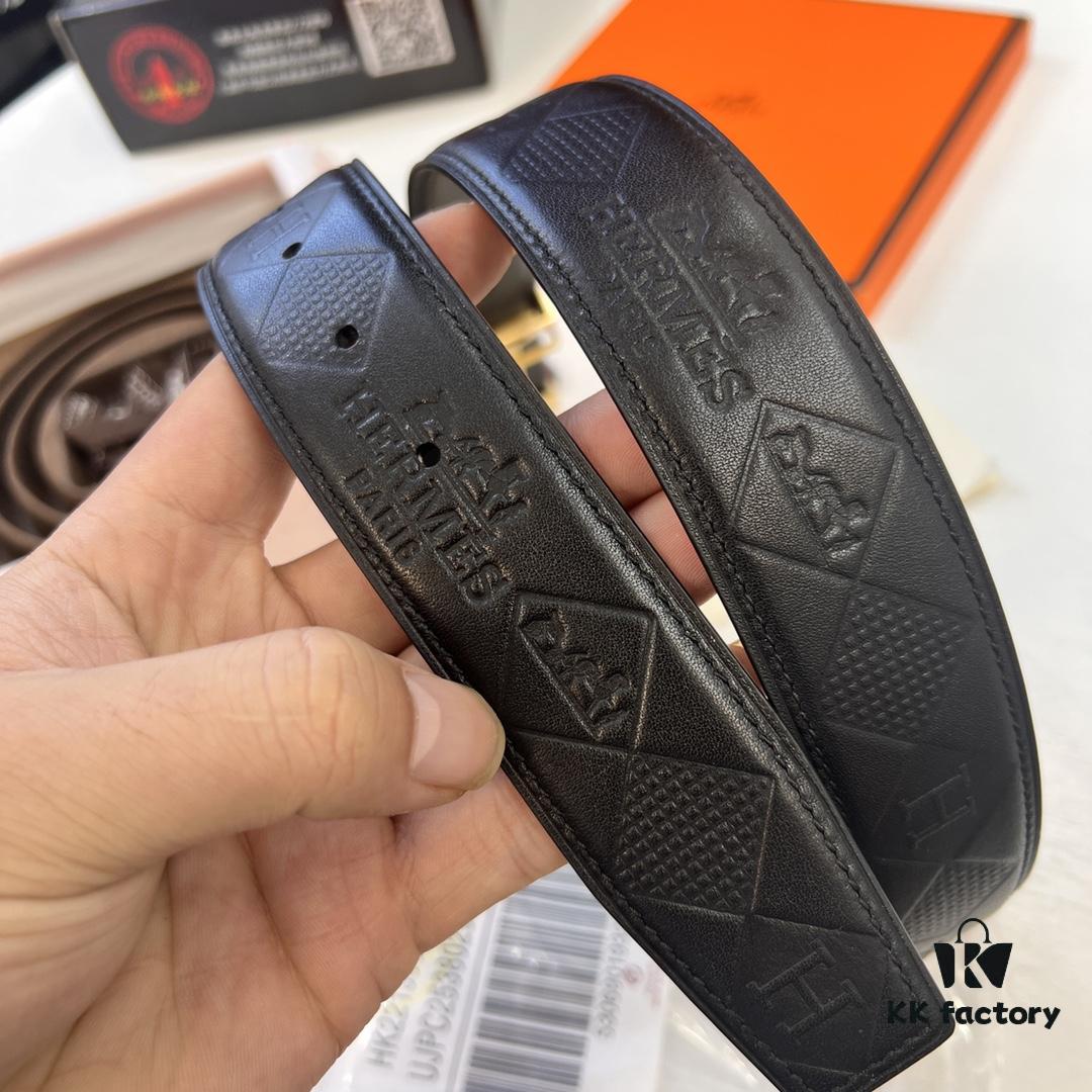 6932014b3a89a121ed550500 Hermès Men's Belt, Top Grain Cowhide with Engraved H Logo Buckle, 3.8cm Width, Adjustable Length, Genuine Leather Gift Boxed