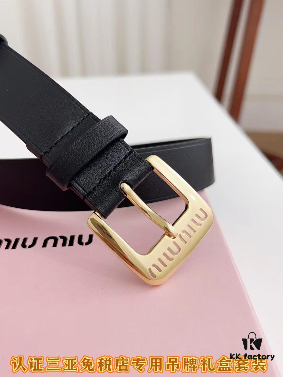 6932014d3a89a121ed550514 Sanya Tax-Free Genuine Latest Gift Box Packaging Miu Miu High-End Women's Leather Belt 3.0cm Width