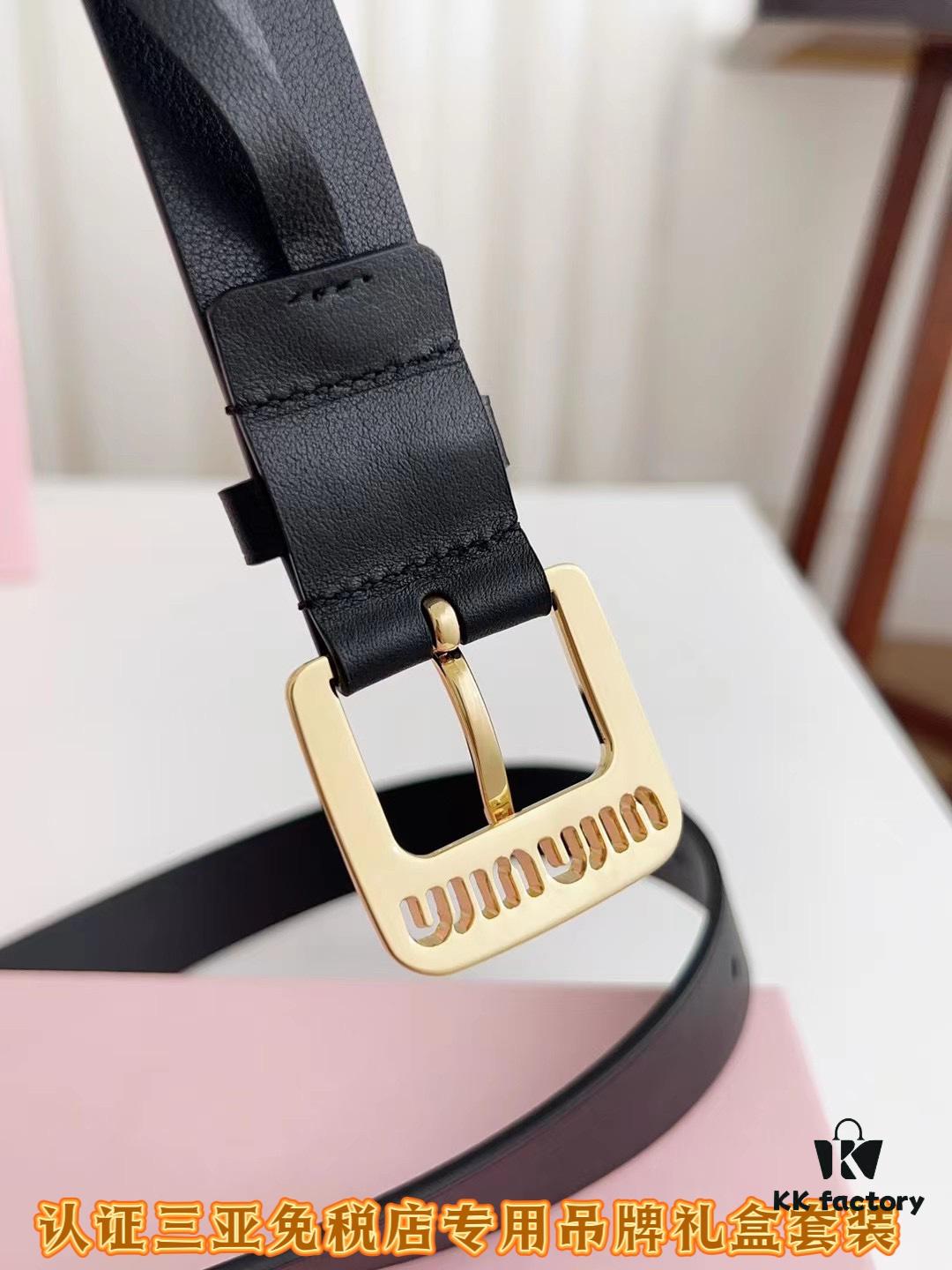 6932014d3a89a121ed550515 Sanya Tax-Free Genuine Latest Gift Box Packaging Miu Miu High-End Women's Leather Belt 3.0cm Width