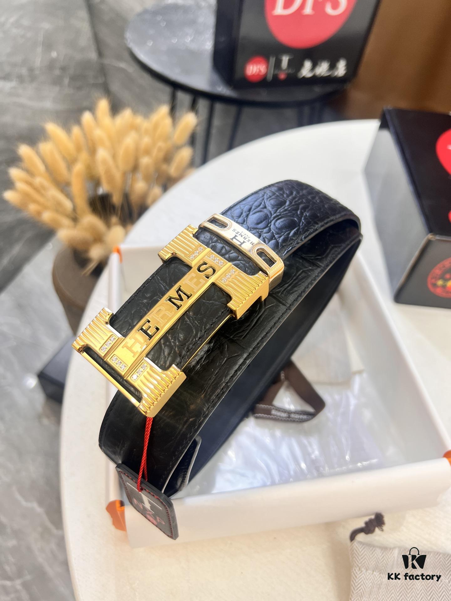 693201523a89a121ed550553 Hermès H Belt, New Arrival, Stainless Steel H Insert Buckle with Paved Bricks, ZP-Synchronized Engraved Logo