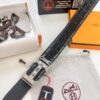 Hermès H Belt, New Arrival with Inlaid Brick Stainless Steel 'H' Buckle, ZP-Synchronized Engraved Logo, Imported Crocodile-Texture Top-Layer Cowhide