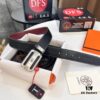 Hermès Men's Belt, Wine Red Fine-Grain Full-Grain Calfskin Leather, 3.8cm Width, Stainless Steel Hardware, Adjustable Length
