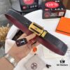 693201543a89a121ed550572 Hermès Men's Belt - Wine Red Fine-Grain Full-Grain Calfskin Leather Belt with Stainless Steel Hardware