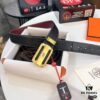 693201543a89a121ed550576 Hermès Men's Belt - Wine Red Fine-Grain Full-Grain Calfskin Leather Belt with Stainless Steel Hardware