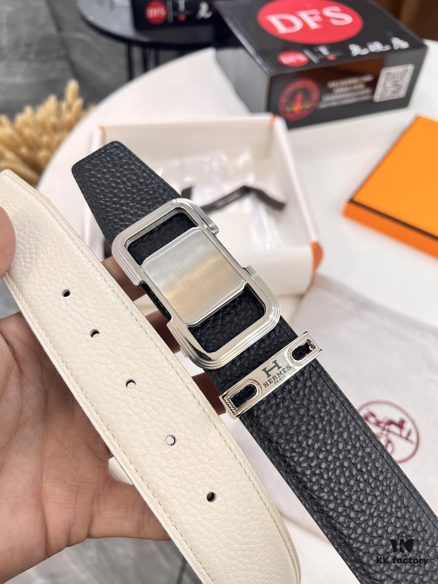 6932015d3a89a121ed5505e4 Hermès H Belt, ZP Molded Stainless Steel Hardware with Electroplated Pattern, Full-Grain Calfskin Leather, Reversible Design, 3.8cm Width