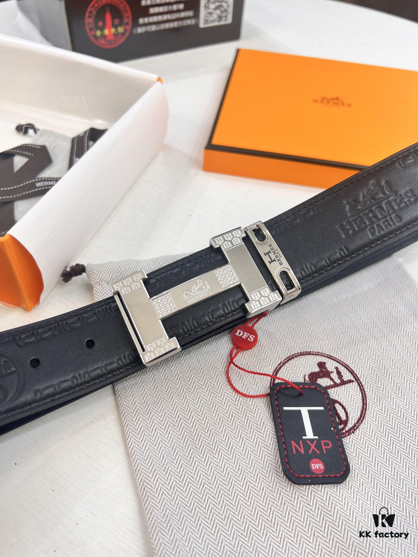 6932015f3a89a121ed5505ff Hermès H Belt, New Arrival, Stainless Steel H Buckle with Paved Stones, ZP Synchronized Engraved Logo, Genuine Imported Top Layer Calfskin Leather