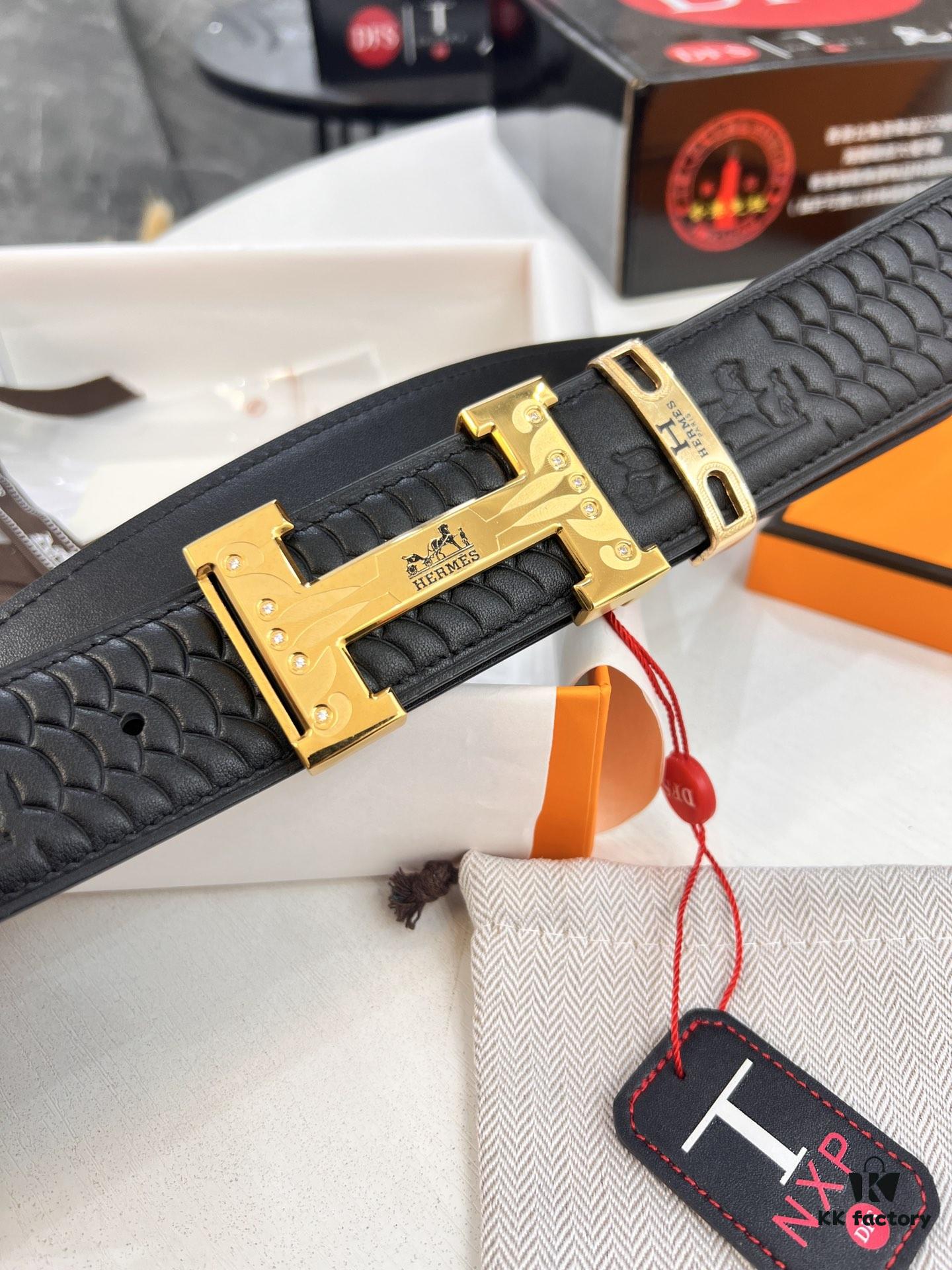 6932015f3a89a121ed550606 Hermès H Belt, New Arrival with Inlaid Brick Stainless Steel H Buckle, ZP-Synchronized Engraved Logo
