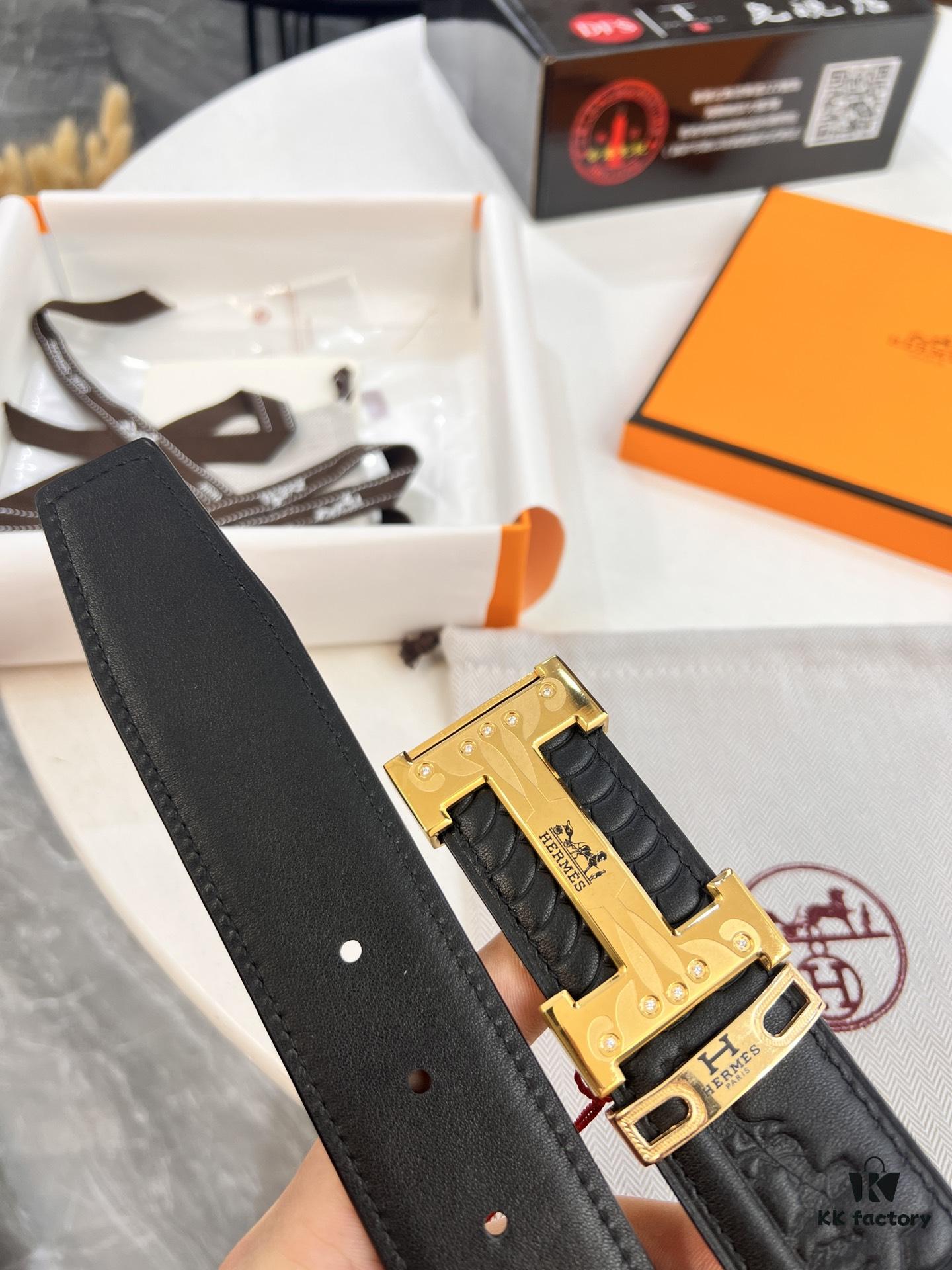 6932015f3a89a121ed550607 Hermès H Belt, New Arrival with Inlaid Brick Stainless Steel H Buckle, ZP-Synchronized Engraved Logo