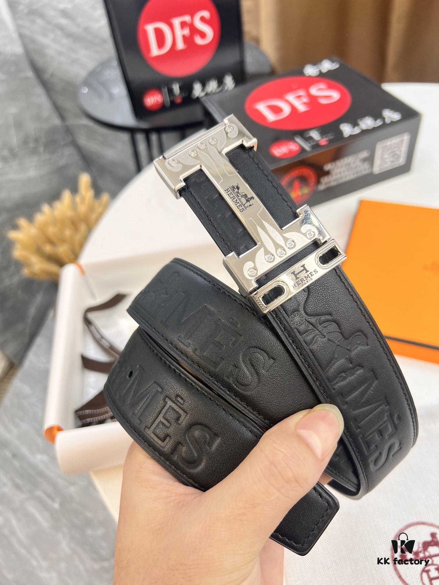 693201603a89a121ed55060e Hermès H Belt, New Arrival, Stainless Steel Inlaid Brick H Buckle, ZP Synchronized Engraved Logo, Imported Horsehide Grain Full-Grain Cattle Leather, 3.8cm Width, Top Quality with NXP Anti-Counterfeit Chip Verification