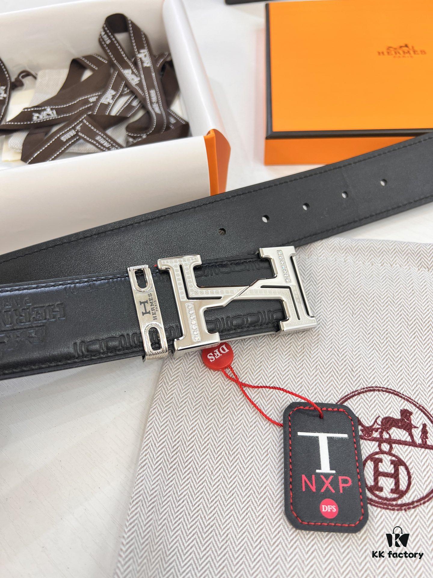 693201613a89a121ed550615 Arrival 🎺🎺 Hermes Men's Belt, New Style with Diamond-Inlaid Letters and Inner Buckle, ZP-Synchronized Steel Logo, Imported Embossed Horse-Carriage Full-Grain Calfskin, 3.8cm Plain Weave Full-Grain Leather, Top-Tier Quality Available for Authentication